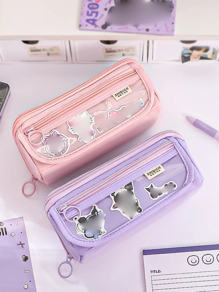 Prism Pencil Case Large Capacity Student Stationery Case Pencil Bag High Value Stationery Bag Multi-function Pencil Case