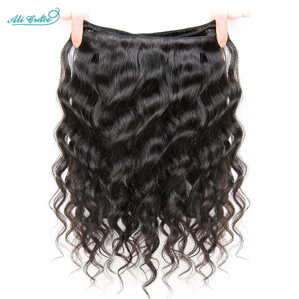 Ali Grace Hair Loose Wave Bundles with Frontal 13x4 Brazilian Hair Loose Wave 3 Bundles with Closure Ear to Ear Lace Frontal