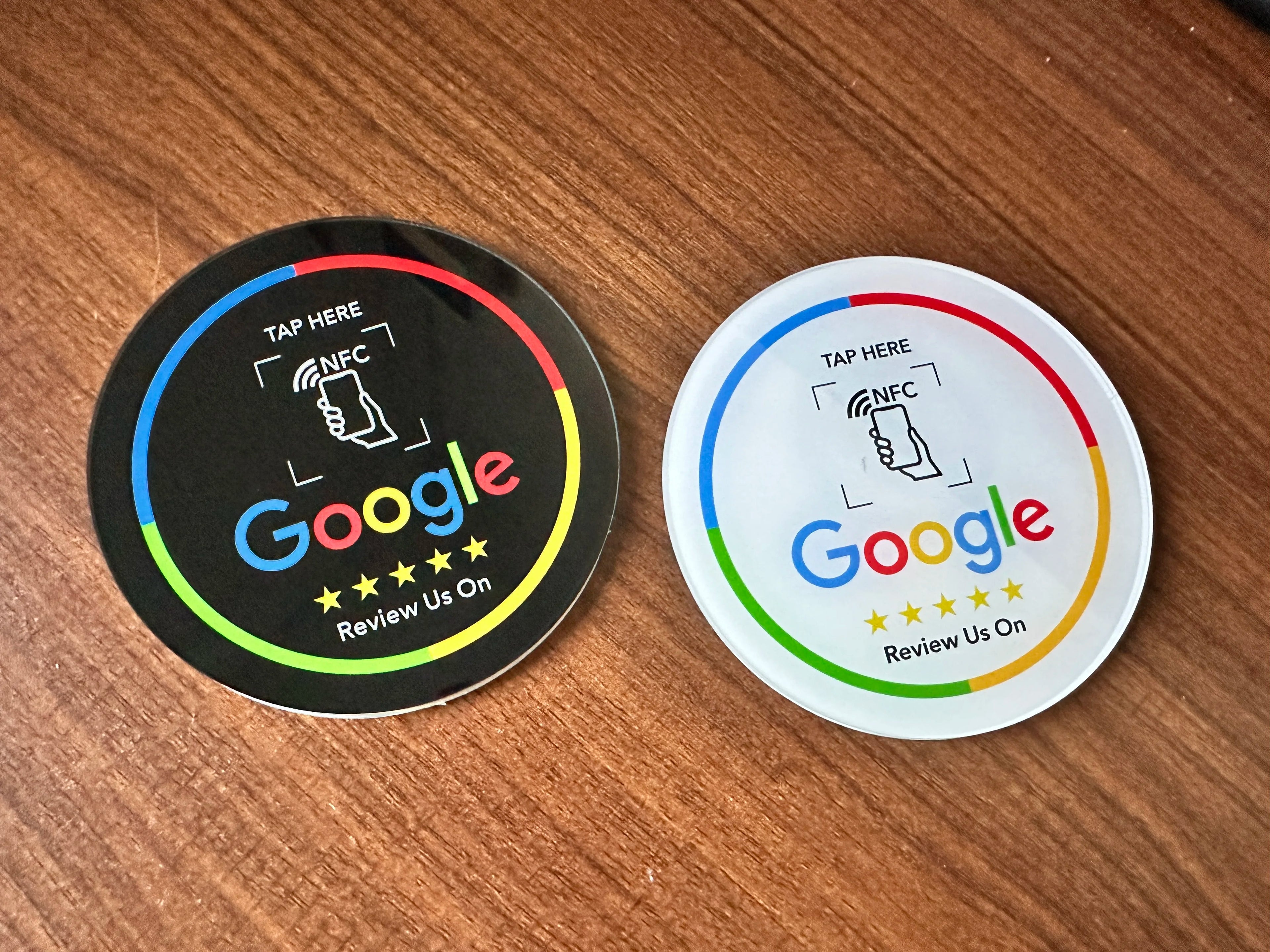 NFC 215 Programmable Google Review Acrylic Stickers Card NFC Station Table 13.56Mhz Waterproof NFC Stand Google Review Card