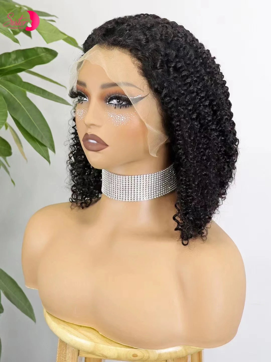Premium 350% Density Kinky Curly Human Hair Wig - 13x4 Lace Front Bob Wig for Women