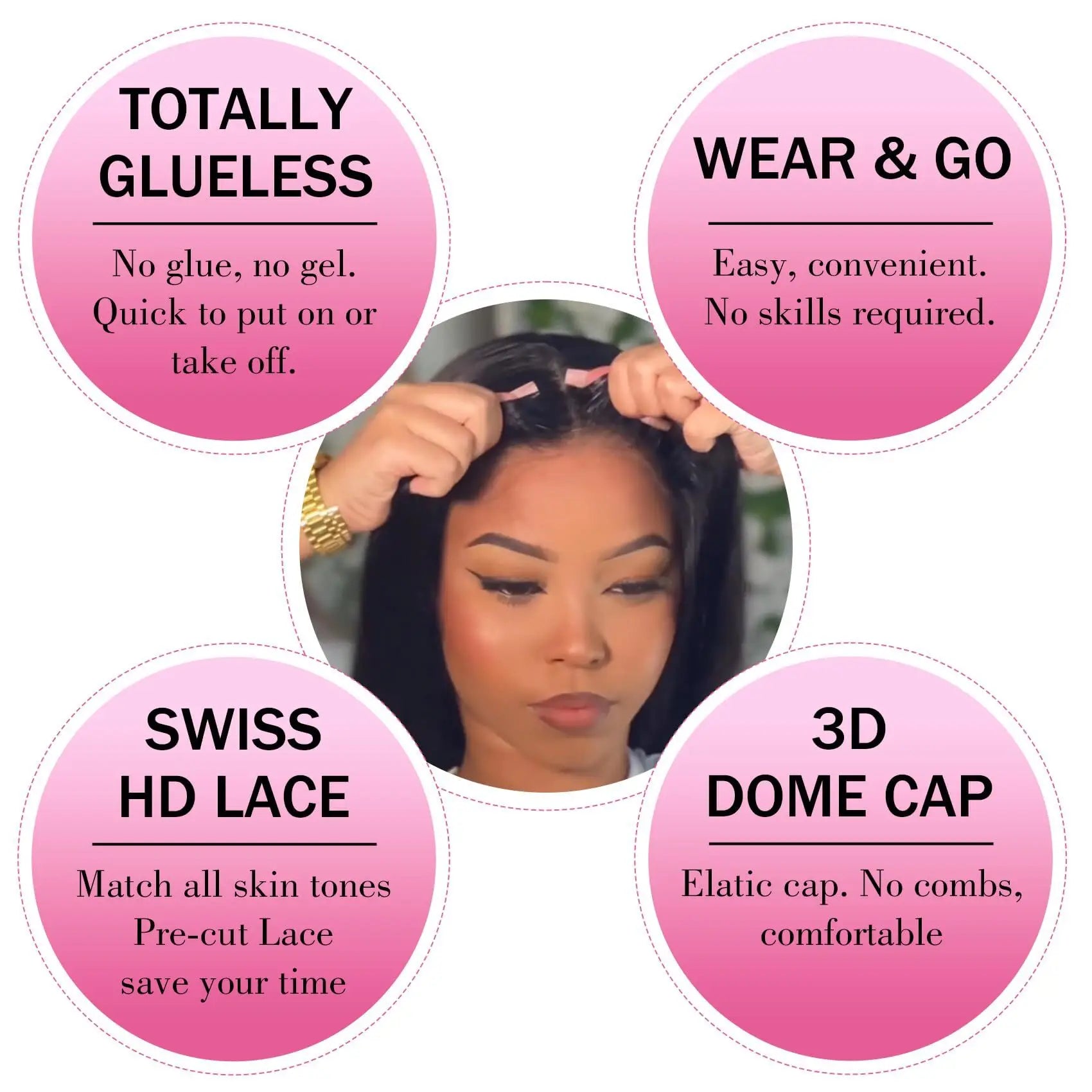ISEE Hair Wear Go Glueless Bob Wig Straight Lace Front Human Hair Wigs 6X4 HD Transparent Pre Cut PrePlucked Wig Ready To Wear