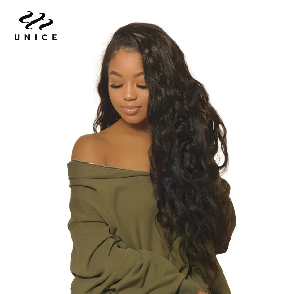 Unice Hair 3PCS Natural Wave Peruvian Hair Bundles 100% Human Hair Weaves 8"-26" Natural Color Remy Hair Extension Free Shipping