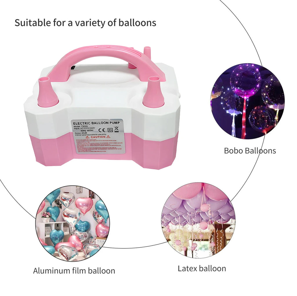 600W Electric Balloon Pump Action Plastic Iator For Party Ballon Tool UK Plug