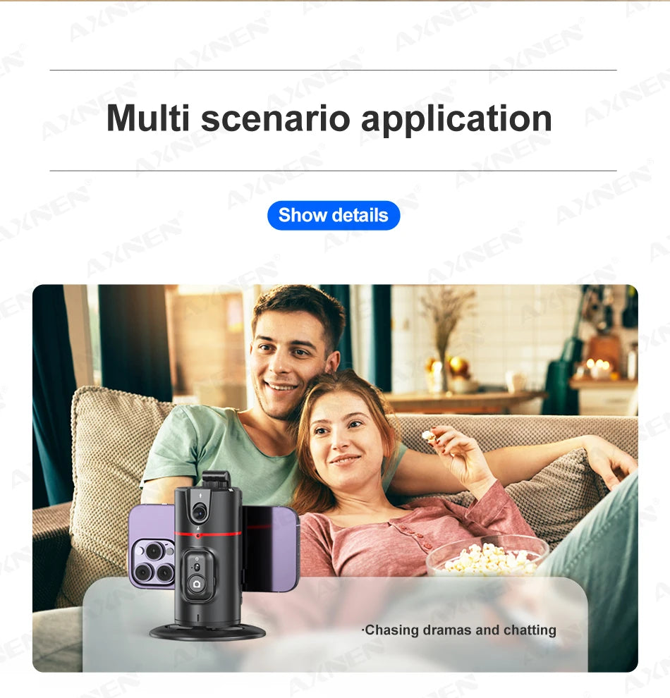 P02 Auto Face Tracking Stand 360° Rotation Phone Holder Desktop Following Gimbal Stabilizer for Smartphone Live Vlogging Video