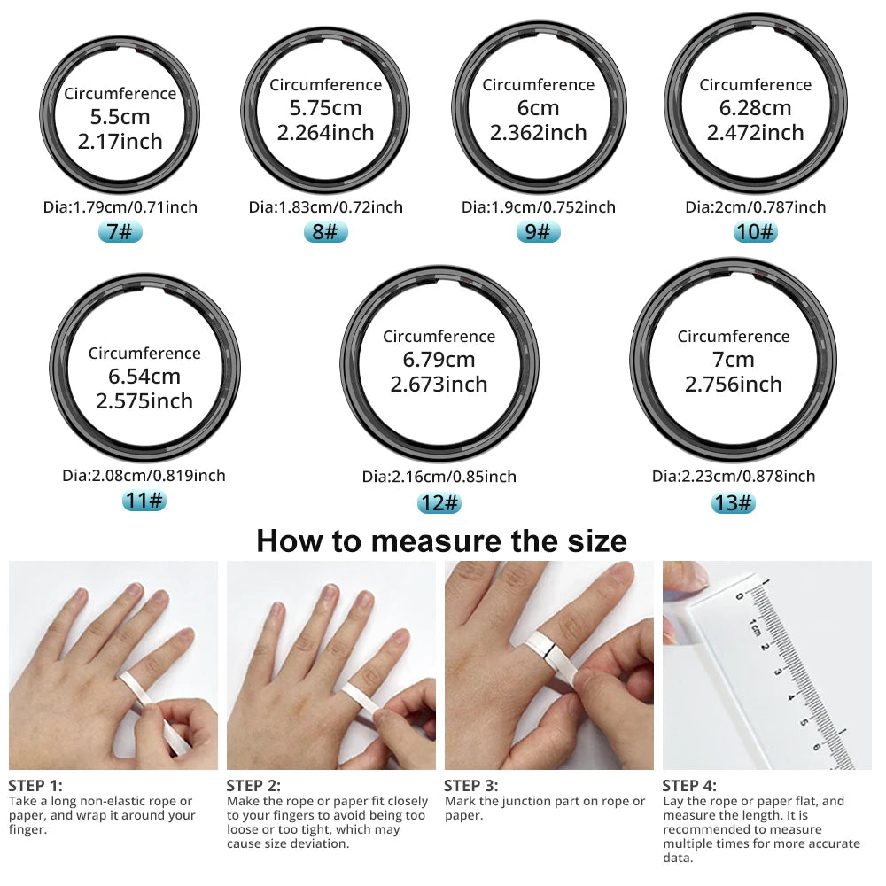 COLMI R12 Smart Ring with Display Screen and Touch, Health Manager, Wireless Charging, 5 ATM Waterproof For Men Women