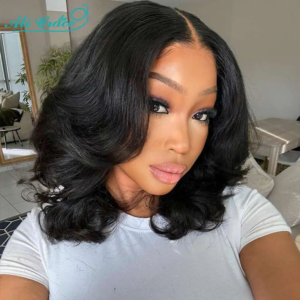Ali Grace Body Wave Bob Wig Brazilian Hair 13x4 Lace Frontal Human Hair Wigs For Women Preplucked Short Bob Lace Wigs Body Wave