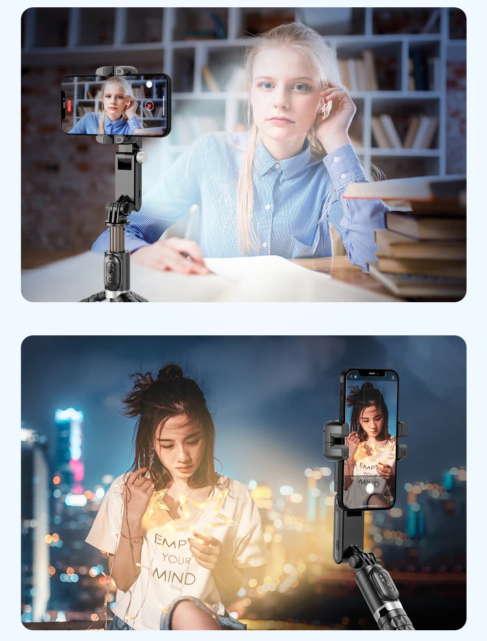 Handheld Gimbal Stabilizer Selfie Stick Tripod For iPhone Android Cell Phone Mobile Smartphone Camera Hand Portable Cellphone