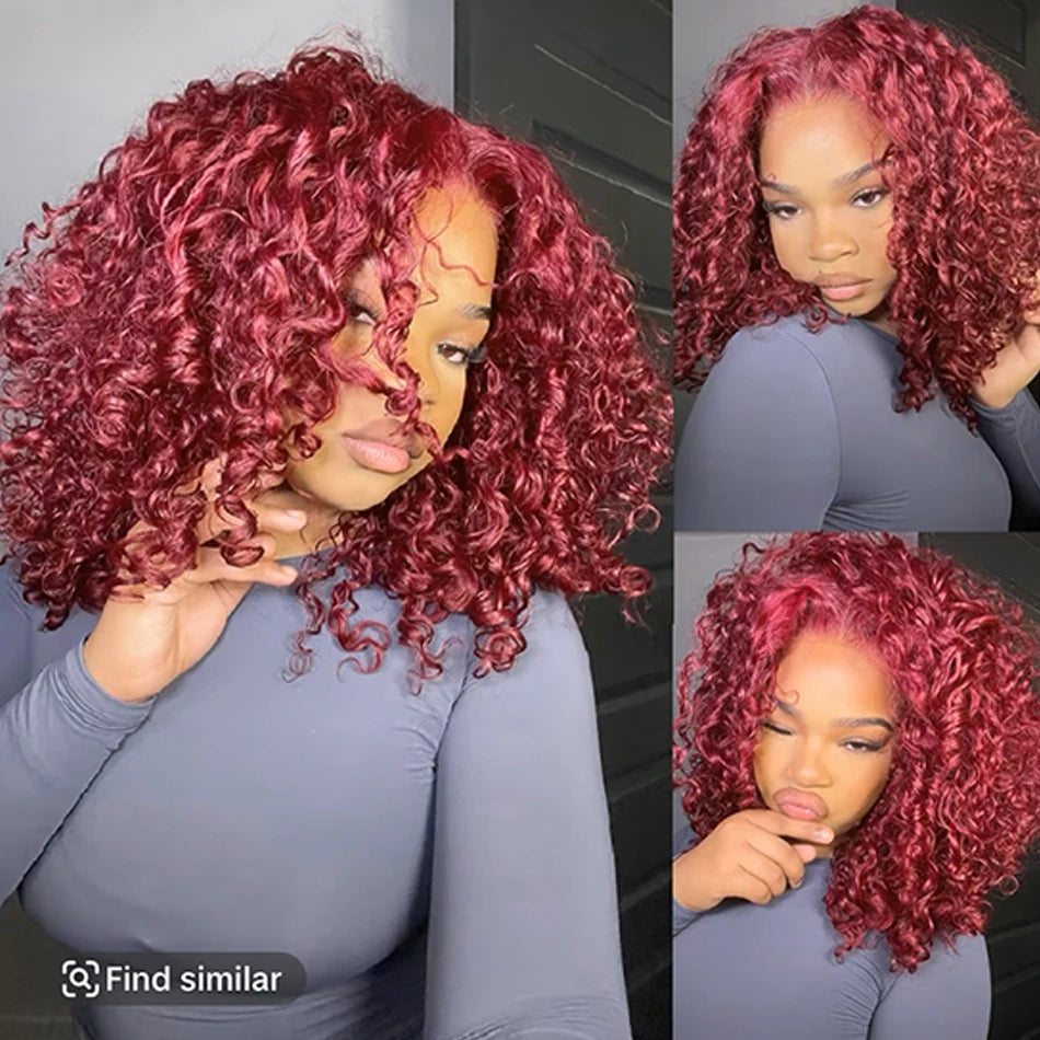 Premium 10A 6x5 Glueless Lace Human Hair Wigs Ready To Wear And Go Short Curly Ombre Highlights Brown Blonde Ginger Colored Wigs