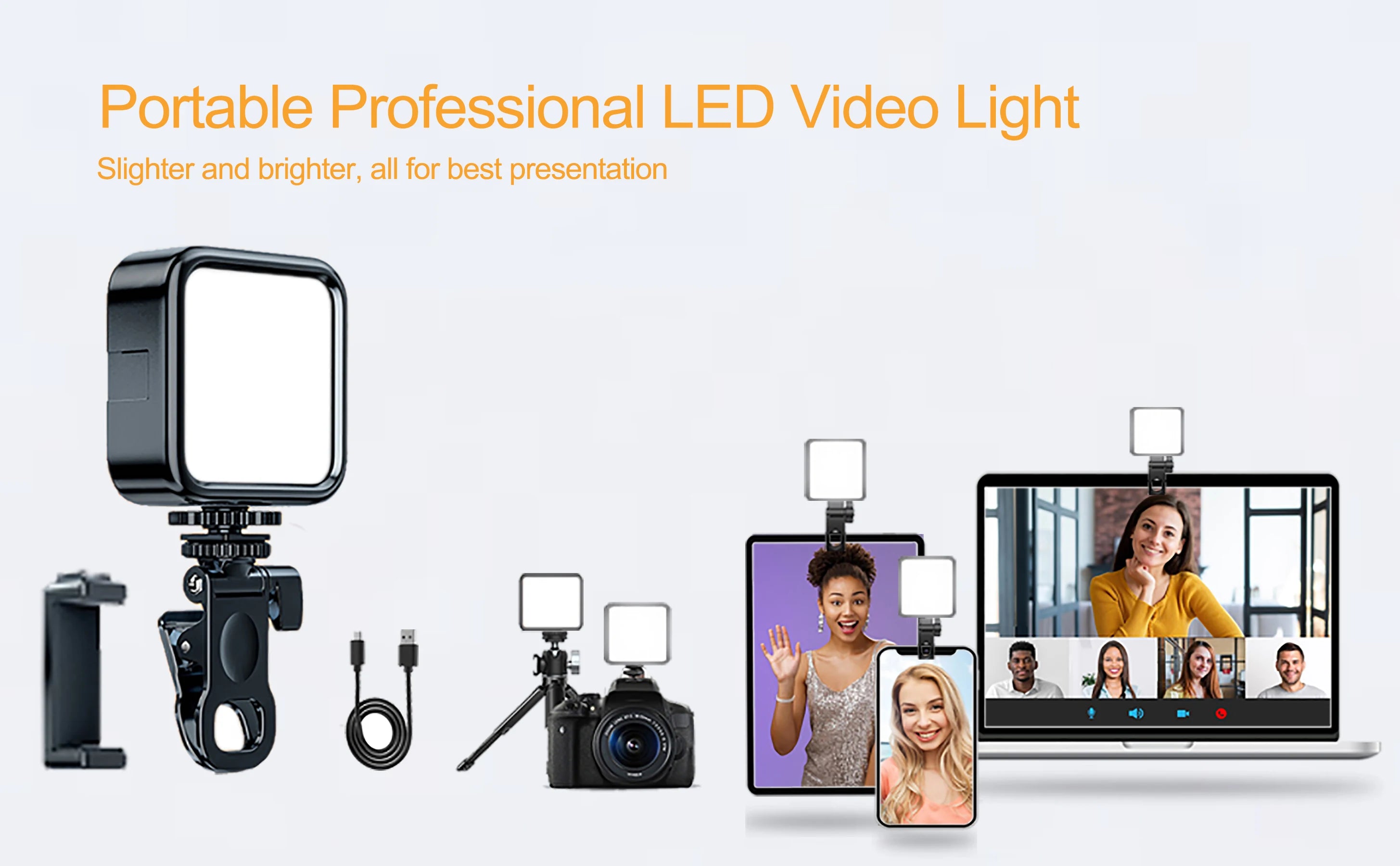 Portable LED Selfie Fill Light for iPhone Samsung iPad Cell Phone Laptop Clip Ring Flash Fill Lamp Photo Video Photography Lamp