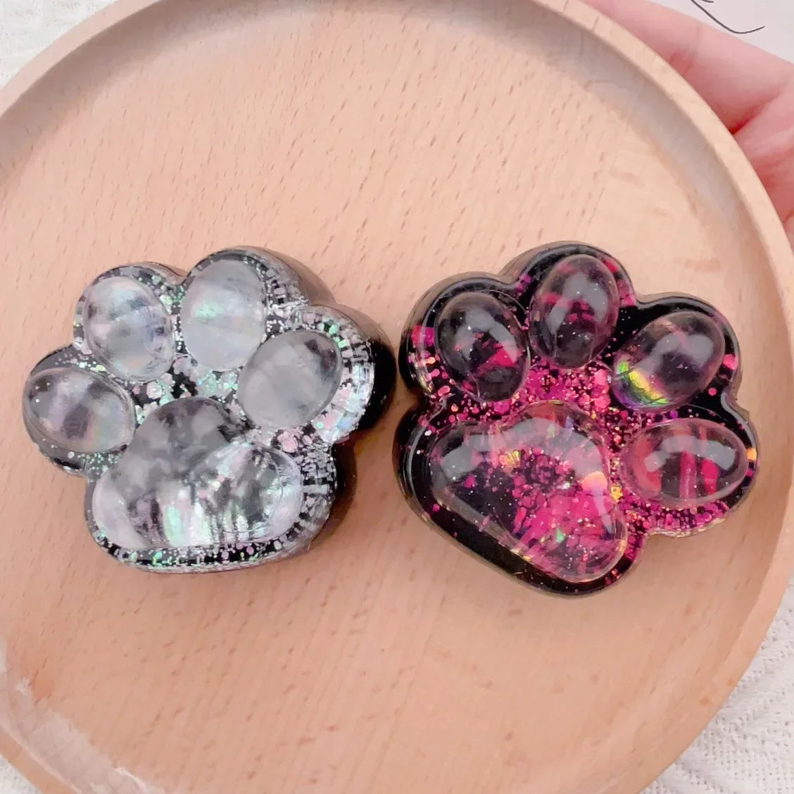 1PC Dark Starry Sky Cat Claw Squishy Fidget Toys Soft Cute Cat Paw Slow Rebound Pinch Decompression Toy for Kids Christmas Gifts