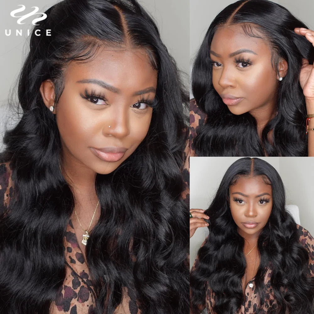 UNice PreEverything 13x4 Frontal Wig Human Hair Body Wave Lace Front Wig Pre Cut Pre Bleached Pre Plucked Lace Wig Ready To Wear