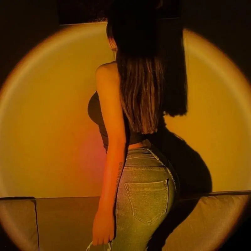 USB Sunset Light Mobile Phone Self Photography Light  LED Rainbow Neon Night Light Projector Photography Wall Atmosphere Light