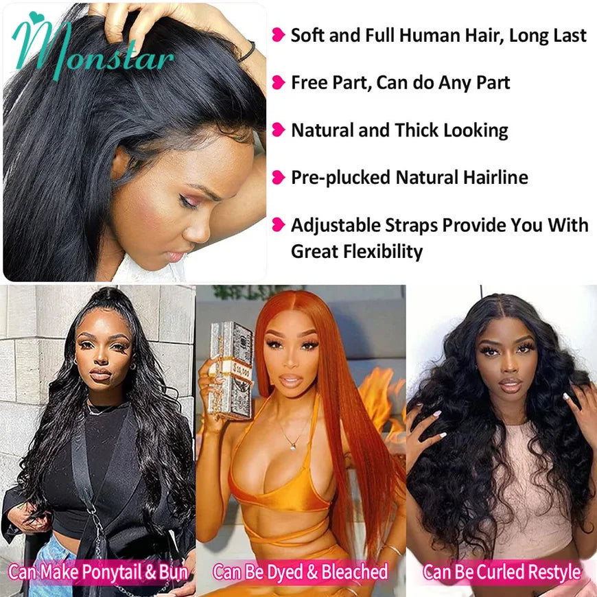 300 400 High Density Lace Wig 13x4 13x6 HD Straight Lace Front Wig PrePlucked 360 Lace Frontal Wig Vietnamese Raw Human Hair Wig