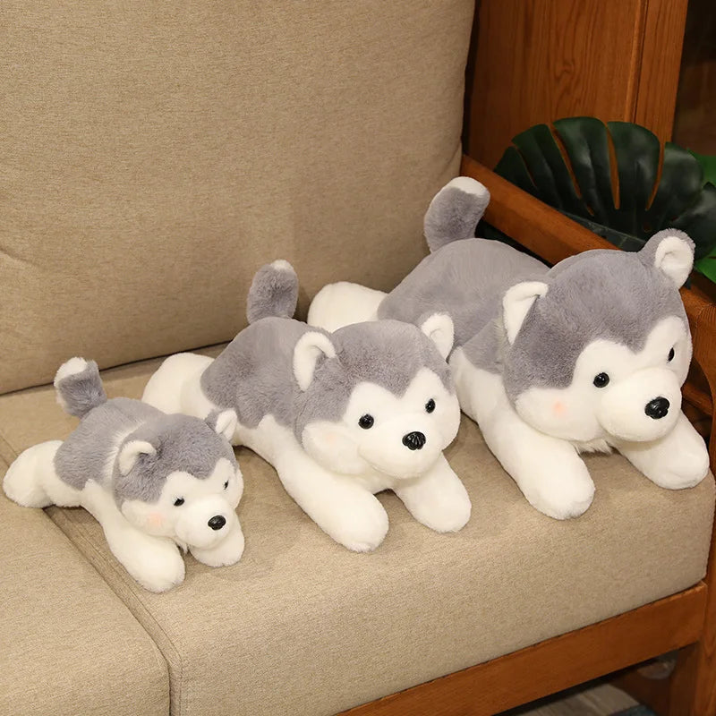 30/40CM Cute Husky Dog Plush Toy Stuffed Animal Soft Kawaii Lying Brown Pet Puppy Pillow Doll Toys for Xmas Gift