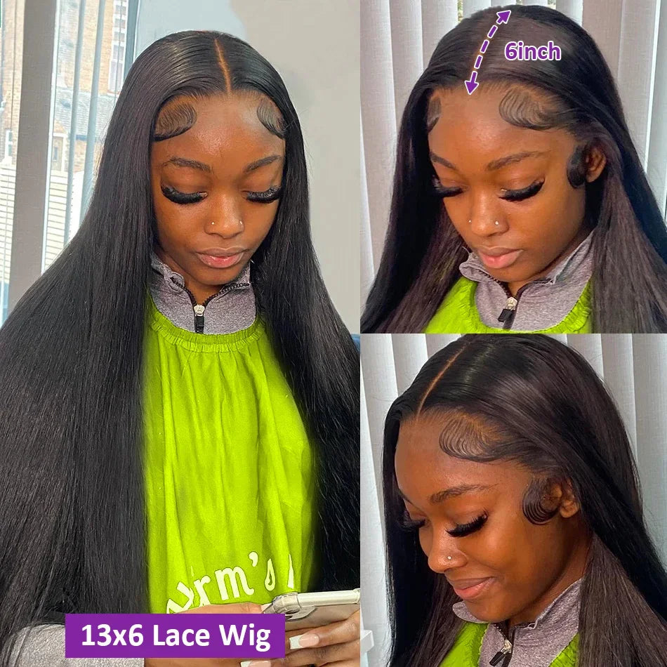 20 22 24 Inch 13x4 13x6 HD Transparent Bone Straight Lace Front Wigs 200 Density 360 Lace Brazilian Human Hair Wigs For Women