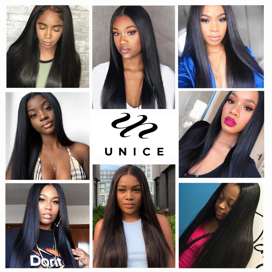 UNice Hair Peruvian Straight Hair Lace Closure Free& Middle Part 4x4 Remy Human Hair Closure  5x5 HD Lace Closure 1PC