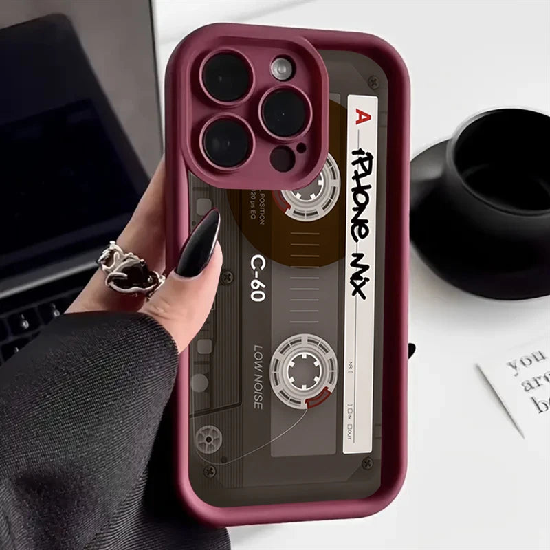 Lucky Tape Pattern Silicone Soft Phone Case For iPhone 17 16 15 14 13 12 11 Pro Max X XS XR 7 8 Plus 16E Shockproof Back Cover