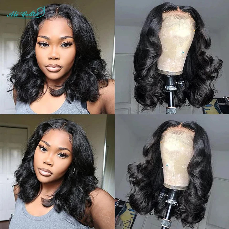 Ali Grace Body Wave Lace Closure Wig Brazilian Hair Bob 4x4 Closure Human Hair Wigs For Women Preplucked Short Bob Lace Wigs