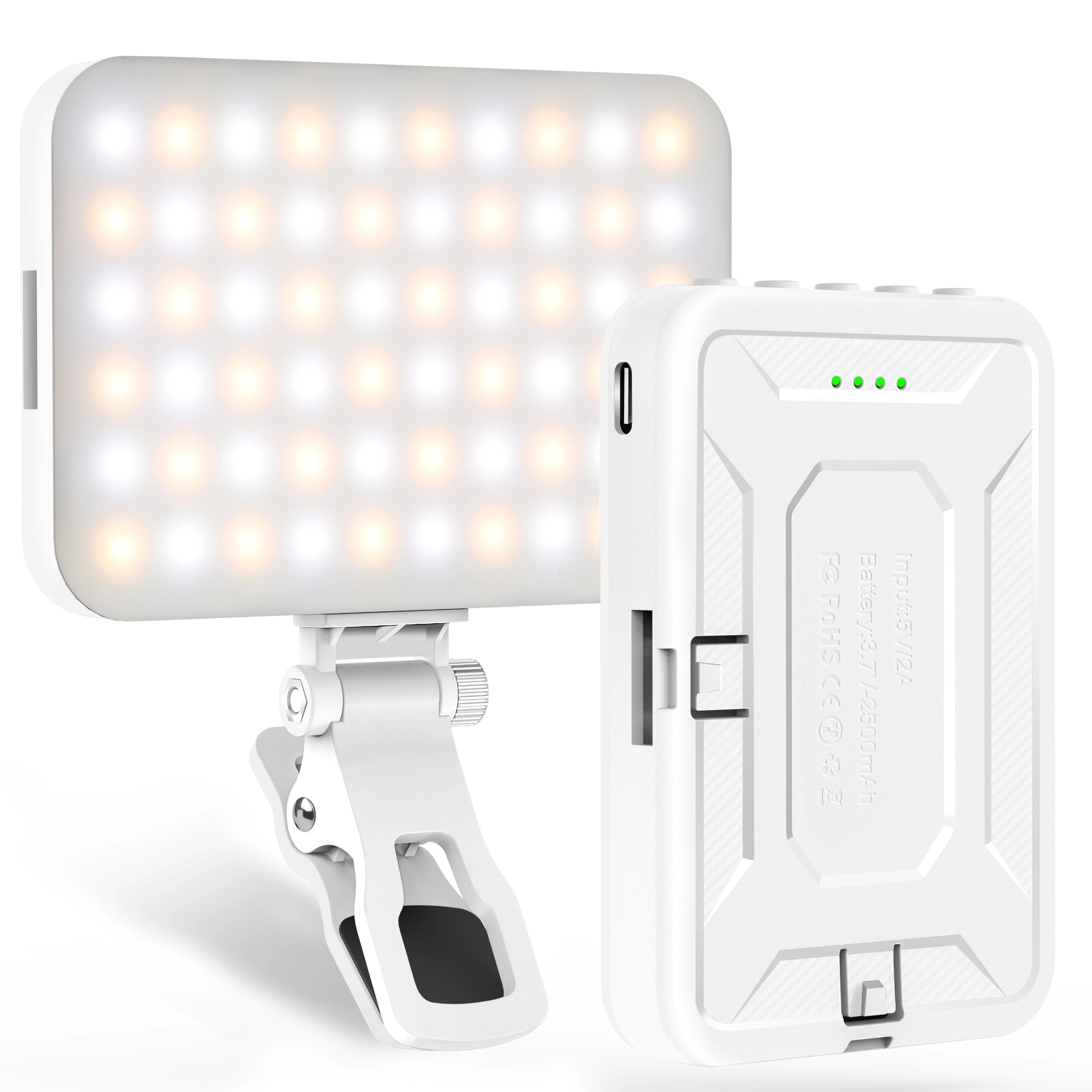 LED Selfie Light,60 LED Beads 2500mAh Rechargeable CRI 97+, 7 Light Modes,Portable Clip on Light for Phone Tablet Laptop TikTok