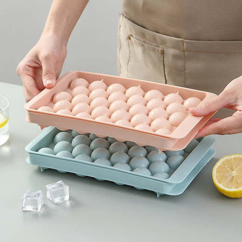 33 Ice Boll Hockey PP Mold Frozen Whiskey Ball Popsicle Ice Cube Tray Box Lollipop Making Gifts Kitchen Tools Accessories