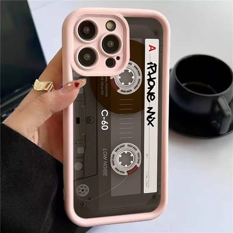 Lucky Tape Pattern Silicone Soft Phone Case For iPhone 17 16 15 14 13 12 11 Pro Max X XS XR 7 8 Plus 16E Shockproof Back Cover