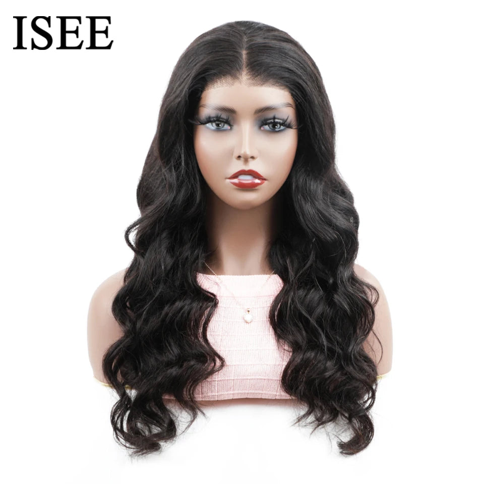 ISEE HAIR Pre-Bleached Knots Wear Go Glueless Wigs Human Hair Body Wave Ready To Wear Glueless Wigs For Women 6*4 HD Lace Wigs