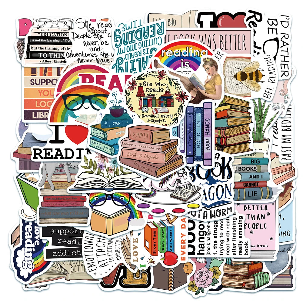 50PCS Smutty Dark Romance Bookish Spice Reader Girl Cartoon Booktok Sticker Aesthetic Car Kindle Ipad Phone Laptop Diary Sticker