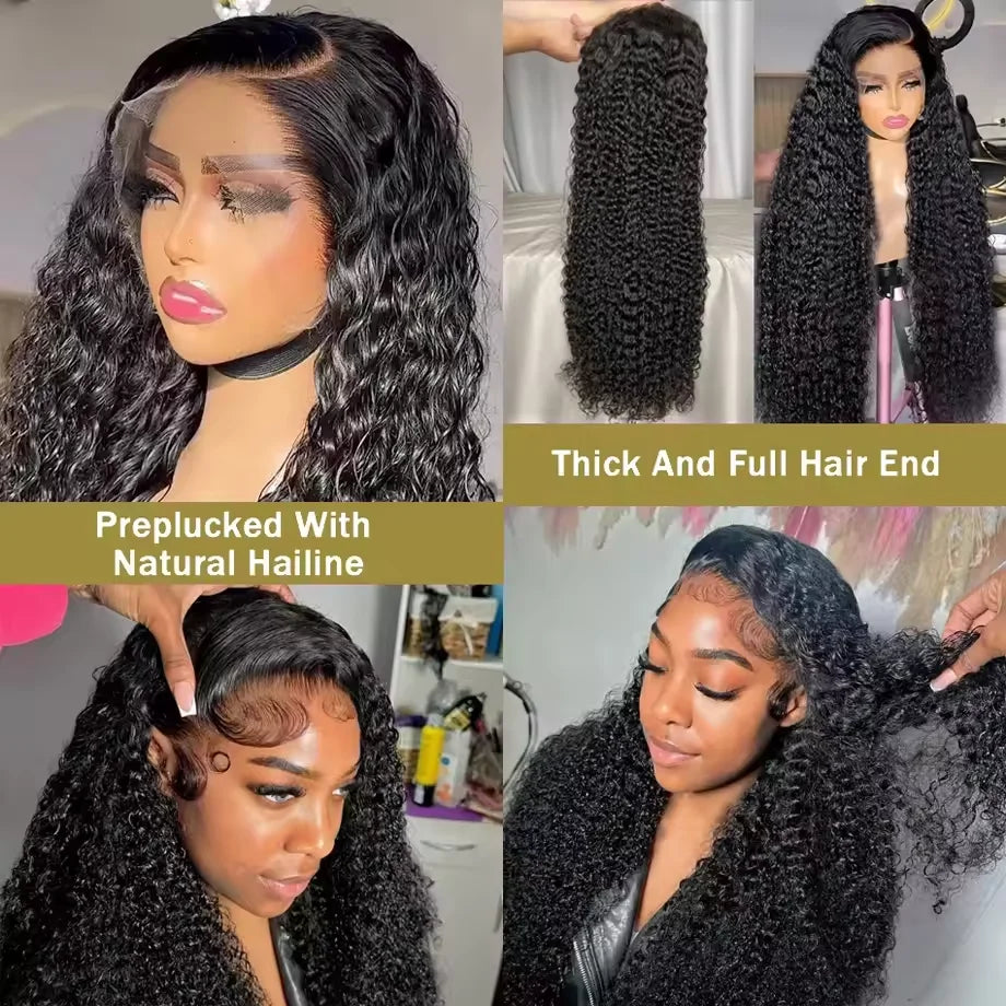 Premium 13x6 HD Lace Front Wig - Brazilian Virgin Deep Wave Human Hair 30 Inch