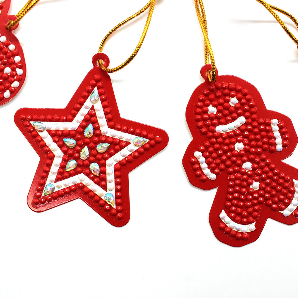 10-100pcs Special Shape Drill Christmas Tree Pendant Diamond Painting Pendant 5D DIY Christmas diamond Key Chain Kits Decor