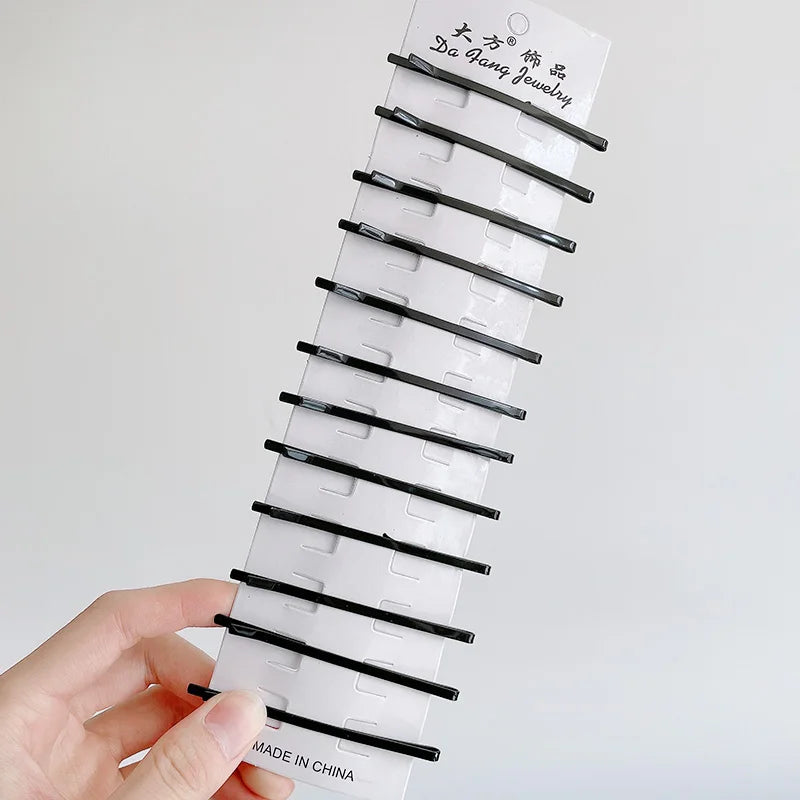 12Pcs/Set Black Barrettes BB Hair Clips Professional Hairpins Hair Accessories For Women Girls Styling Tool Headdress 5-8cm