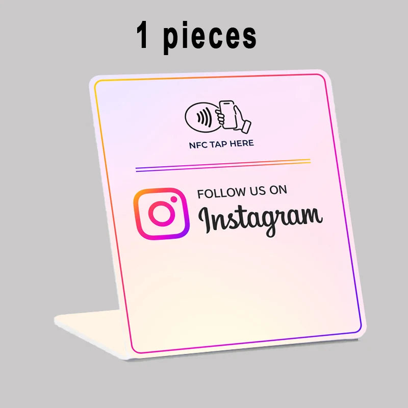 NFC Instagram NTAG215 NFC Table Display Stand Big Size Can Be Noticed Easily