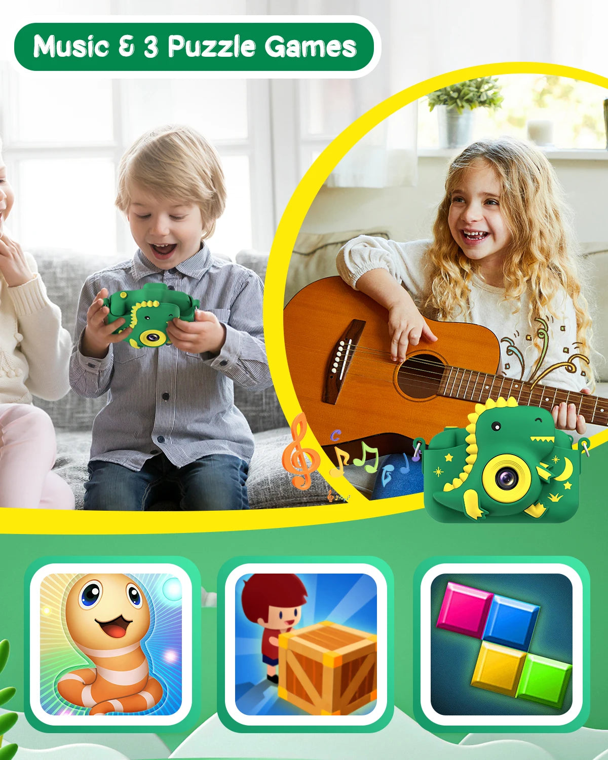 Kids Camera, 2.0" Toddler Digital Camera with 32GB Card,  20MP & 1080P HD Selfie Children's Camera for Boys Girls