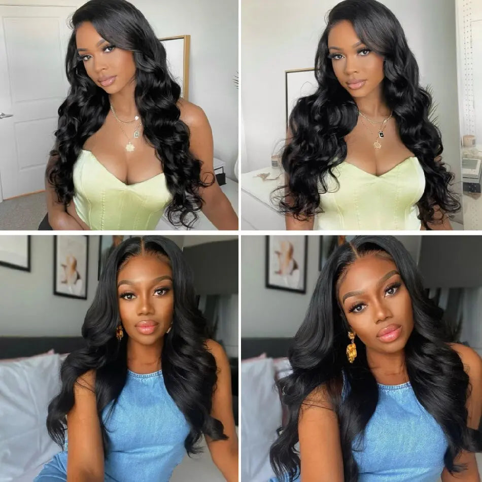 UNice Hair 13x4 Lace Frontal Wig Pre Cut Pre Bleached Pre Plucked Body Wave Human Hair Lace Wig Ready To Wear 250% Density