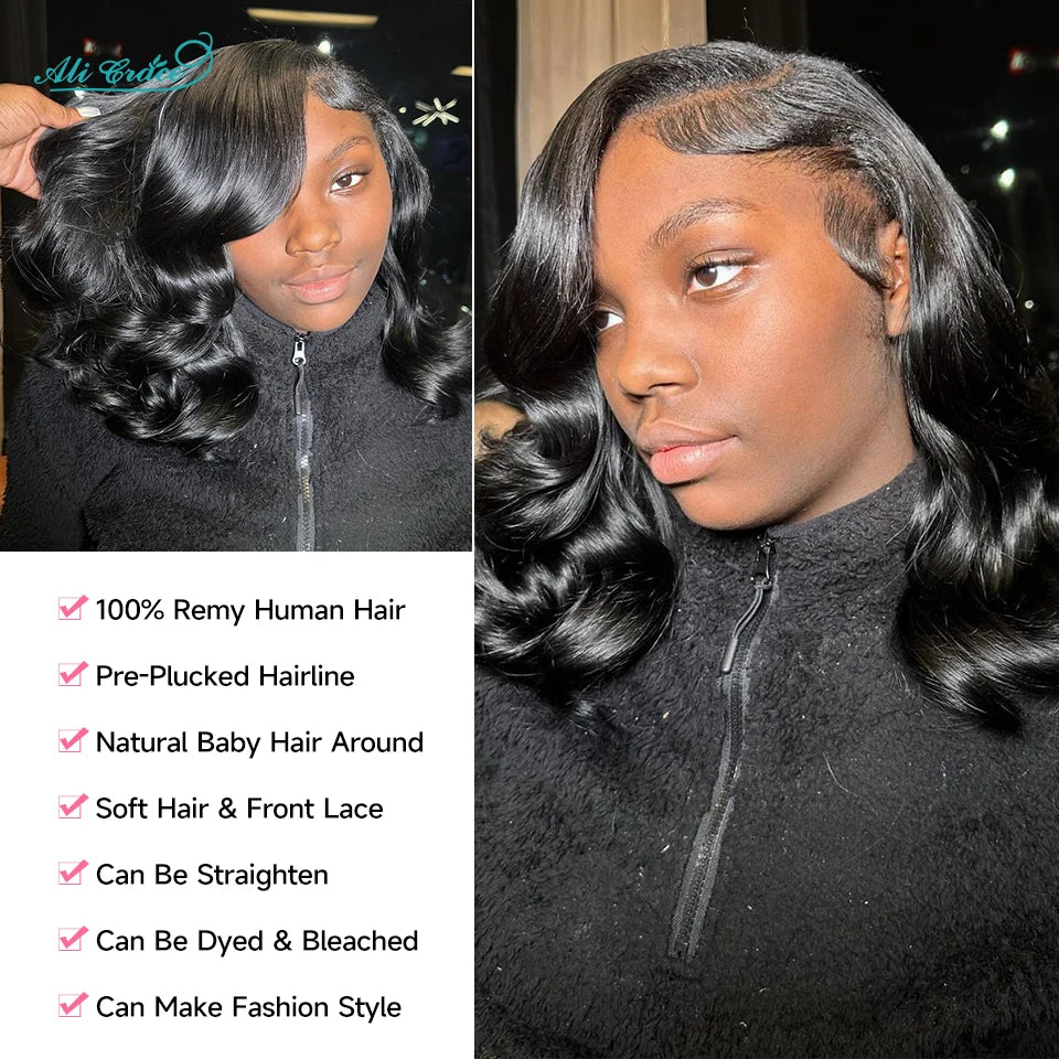 Ali Grace Body Wave Bob Wig Brazilian Hair 13x4 Lace Frontal Human Hair Wigs For Women Preplucked Short Bob Lace Wigs Body Wave