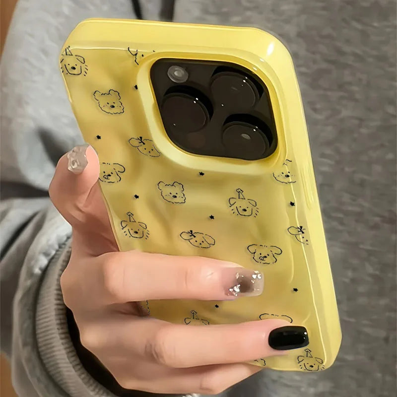 Cute Minimalist Full Puppies Soft Phone Case for iPhone 17 16 Pro Max 15 16 Pro 13 14 12 11 Pro Max Plus 16E 17Air Stylish Cover