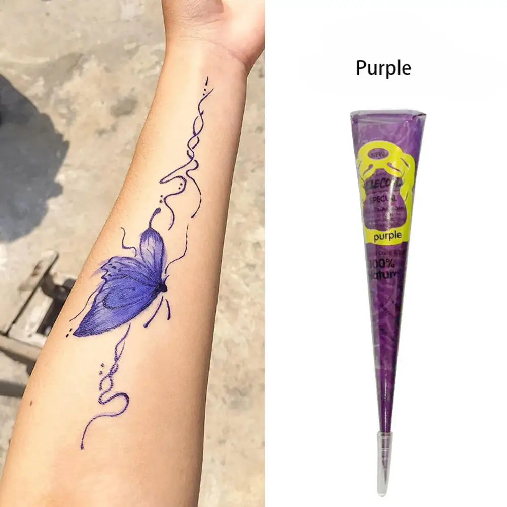 25g Indian Henna Dark Red Tattoo Paste Temporary Henna Cone For Tattoo Body Art Sticker Special Body Art Paint Henna