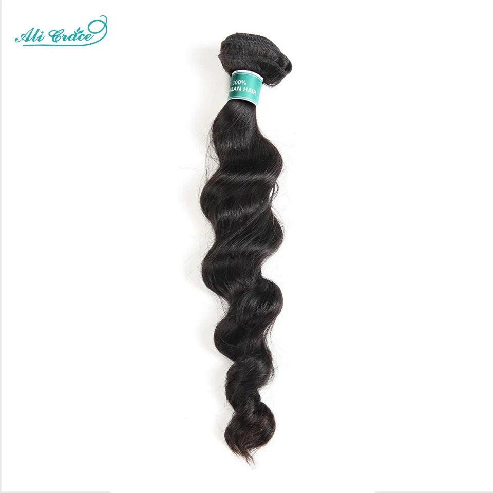 ALI GRACE Hair Brazilian Loose Wave Bundles 1 3 4 Pcs Human Hair Bundles 100% Remy Human Hair Extensions Hair Weaves Bundles