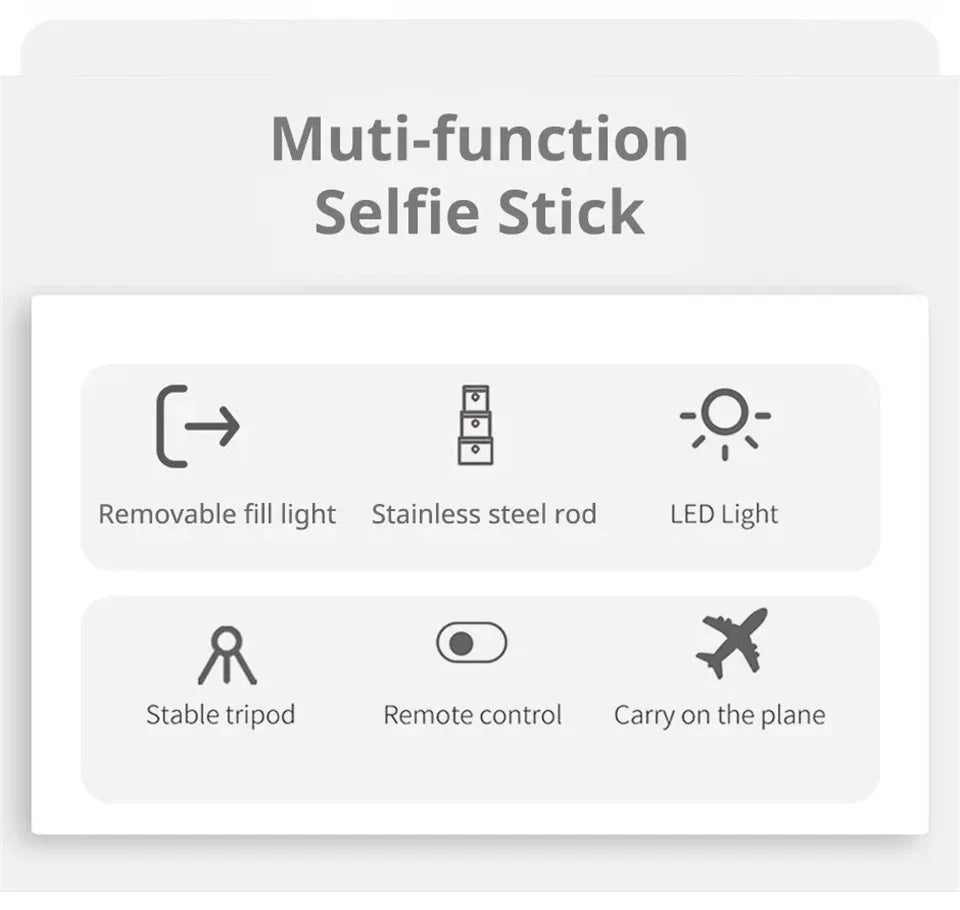 FANGTUOSI 2026 New L15 Wireless Selfie Stick Tripod Stand Foldable Monopod With Led Light For Smartphones Tiktok Shooting Live