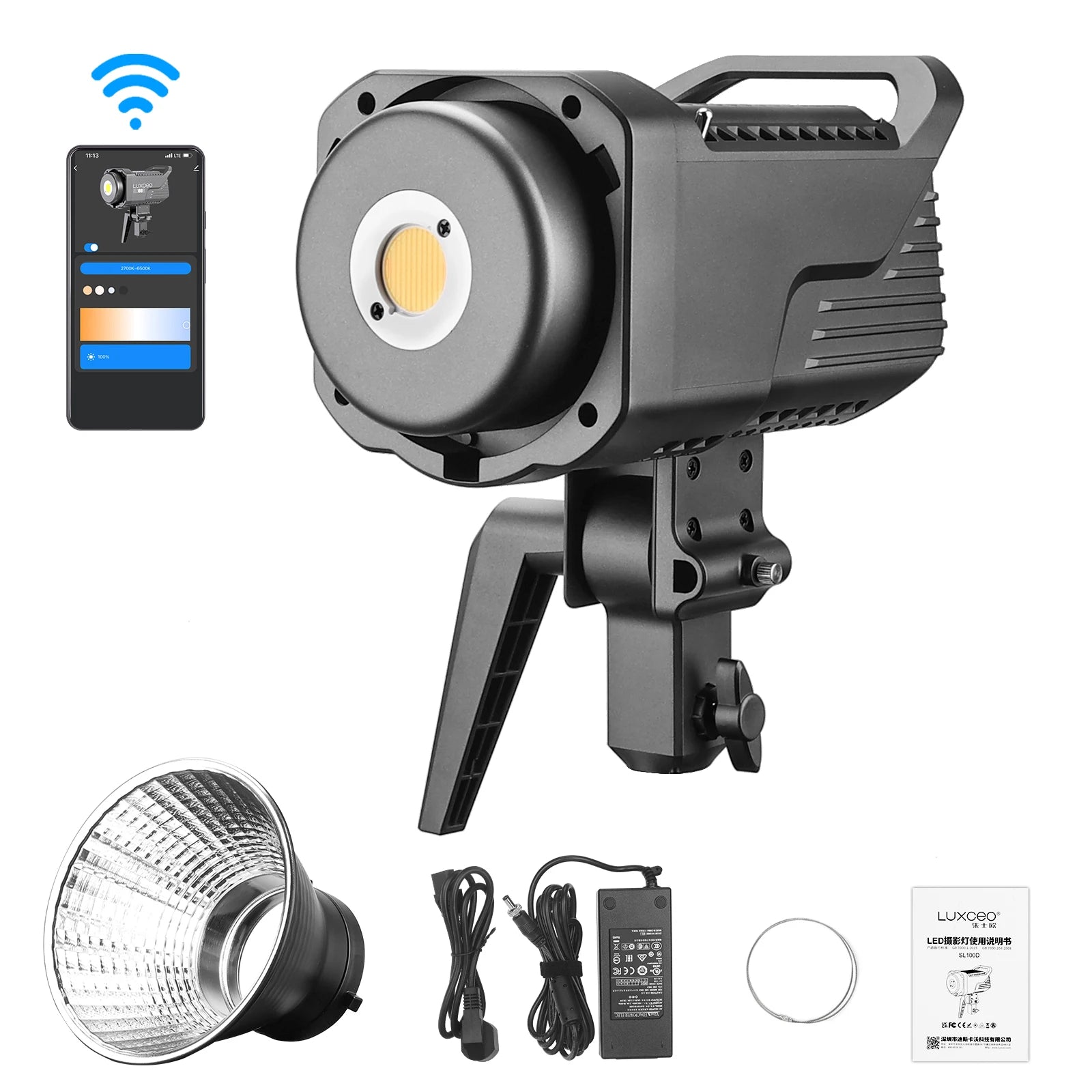 LUXCEO Q508A RGB Video Light With Remote Control 3000K-6000K 36Colors Studio Photo Lighting LED Stick For Youtube TikTok Vlog
