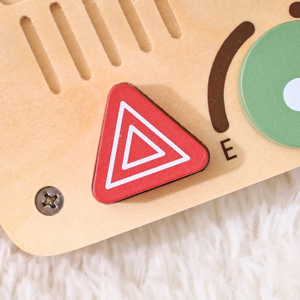 Montessori Simulation Car Steering Wheel Multi-Function Baby Wooden Early Sensory Education Toy Car Busy Board Game Toy Kid Gift