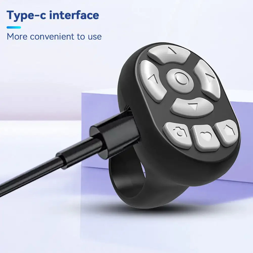 Multi-function Bluetooth Ring Remote Control Portable Fingertip Selfie Video Controller Automatic Page Turner Browsing For Phone