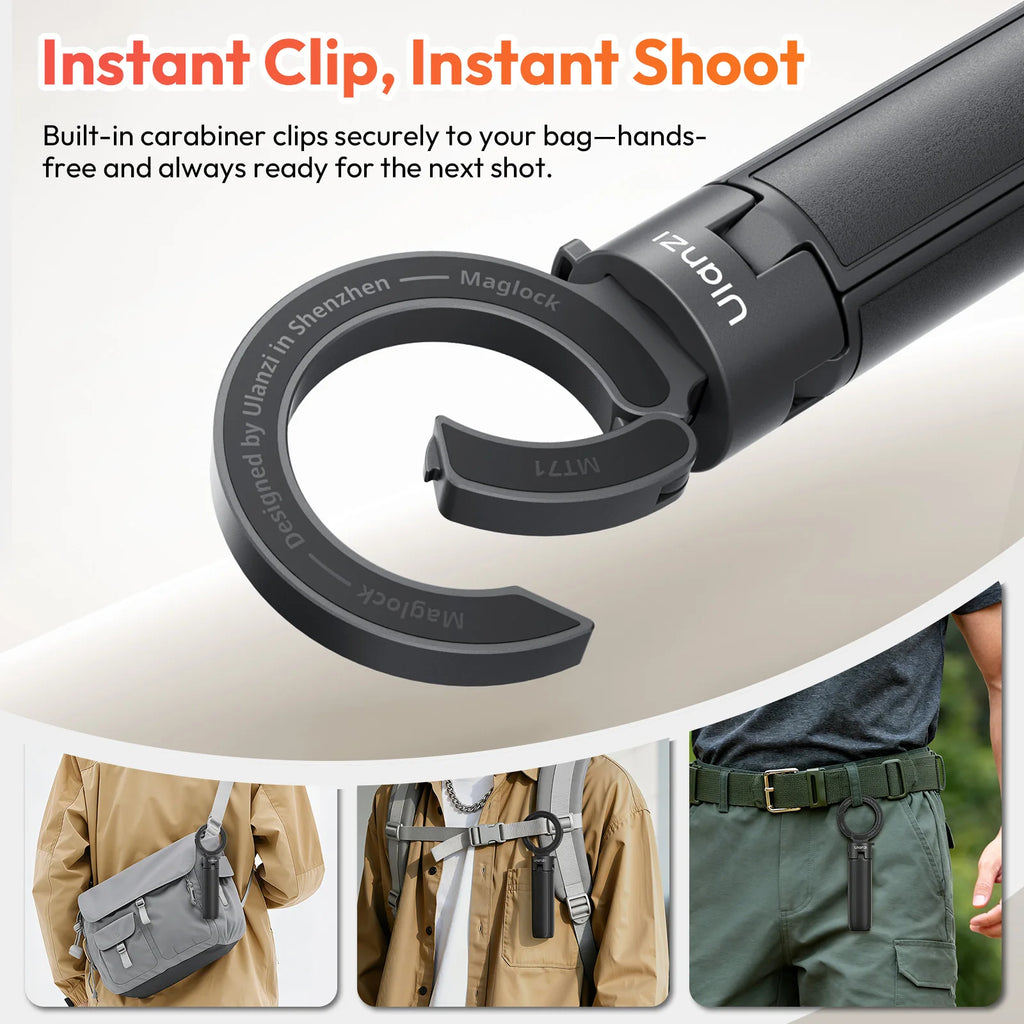 Ulanzi MT71 MagLock Mini Selfie Stick 4-Section Extendable Pole Cell Phone Accessories Tripod for Vlog Tiktok Live Streaming