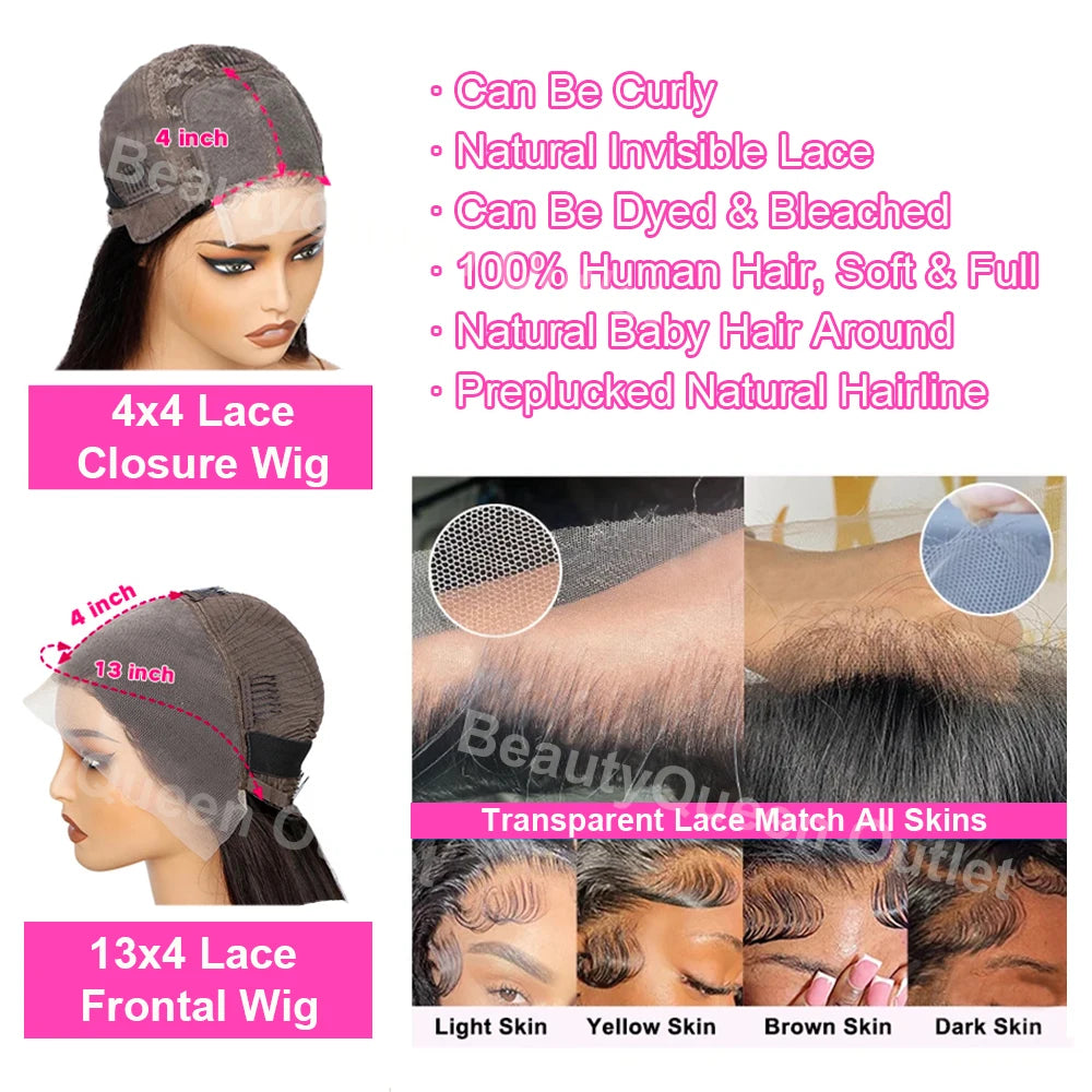 Brazilian Deep Wave Bob Wig - 100% Human Hair Lace Front Wig for Women