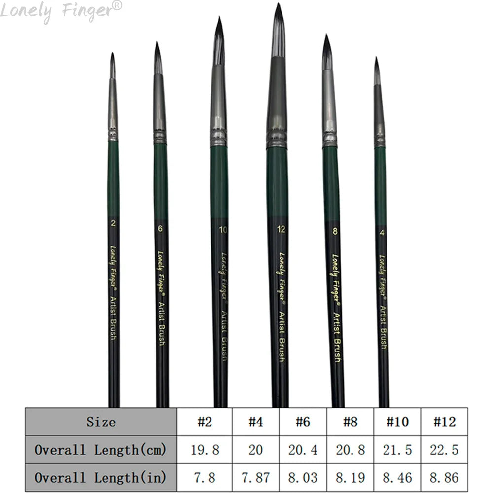 6/24pcs Artist Paint Brushes Set Artist Paintbrushes For Acrylic Oil Watercolor Acrylic Painting For Body Face Rock Canvas