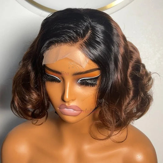 Chocolate Brown Ombre Loose Wave 4x4 HD Lace Closure Wig - 100% Vietnamese Human Hair