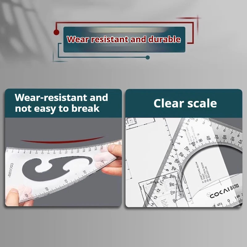 Multifunctional Triangular Ruler 18/22/27/32/37/42CM Hand-drawn Triangle Board Protractor Woodworking Interior Drawing Design