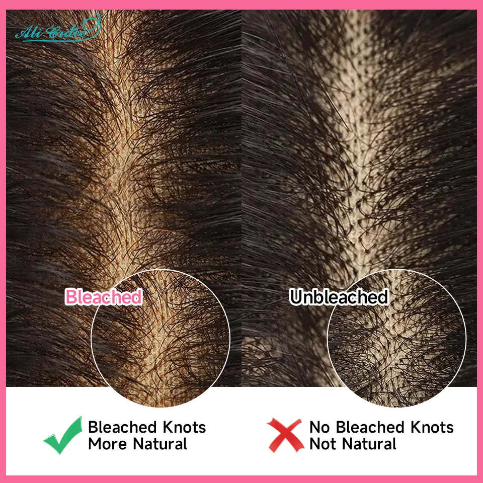 Ali Grace Hair Bleached Knots Body Wave 13x4 Lace Front Human Hair Wigs For Women Pre Plucked Hairline Body Wave Full Lace Wigs