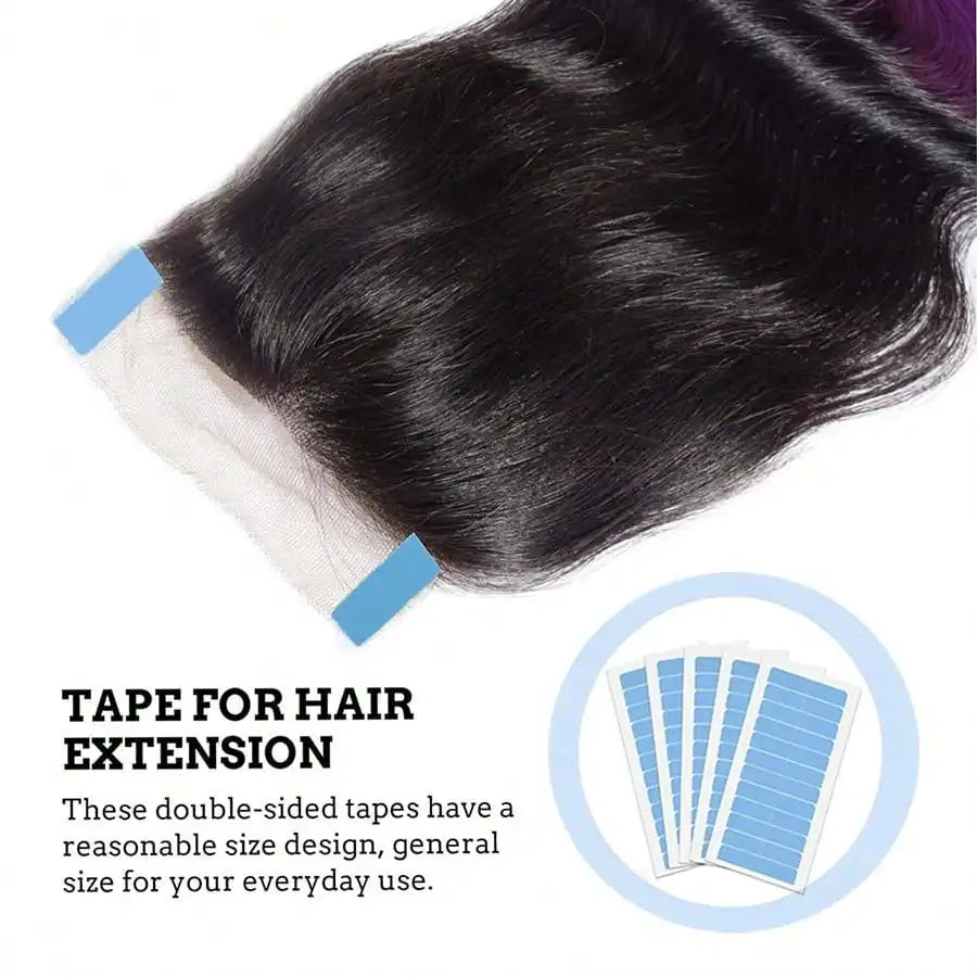 60/120/240pcs Double Sided Hair Extension Tape Adhesive Replacement Wig Tape Blue Hair Tabs for Extensions Beauty Tools
