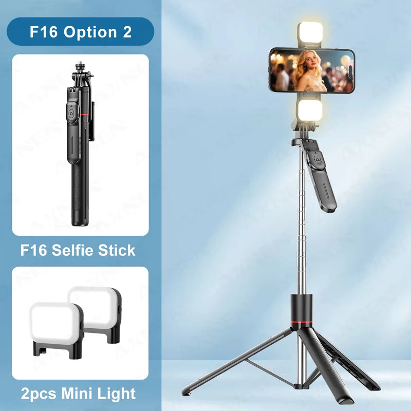 AXNEN New 1.7M Wireless Selfie Stick Tripod Foldable Stand For Gopro Action Camera Smartphones Balance Steady Shooting Live Vlog