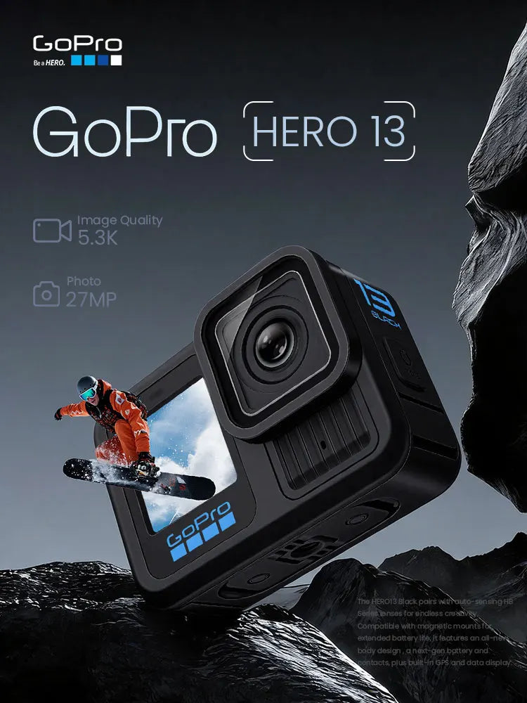 GoPro HERO 13 Black Action Camera HyperSmooth6.0 5.3K 60fps Video 27MP Go Pro13 helmet Vlog Sport Camera